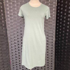 J. Crew Midi Dress Women XS Sage Green T Shirt Dress Short Sleeve Casual